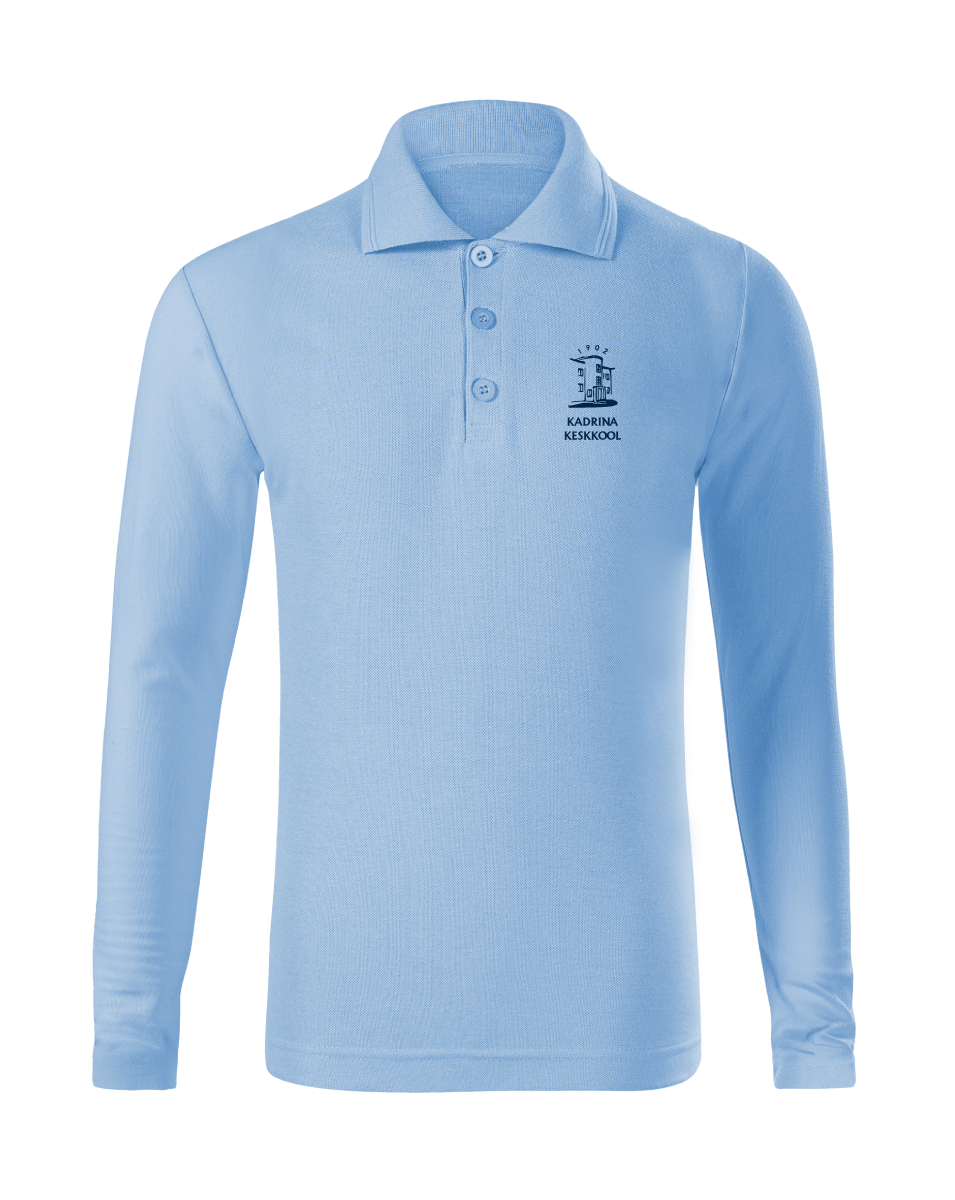 Laste kitsas pikkade varrukatega polosärk, helesinine