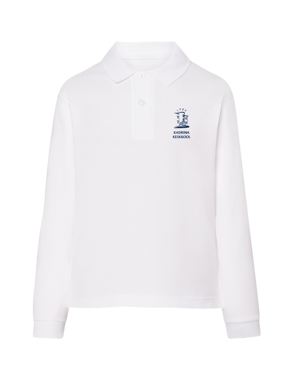 Laste pikkade varrukatega polosärk, valge