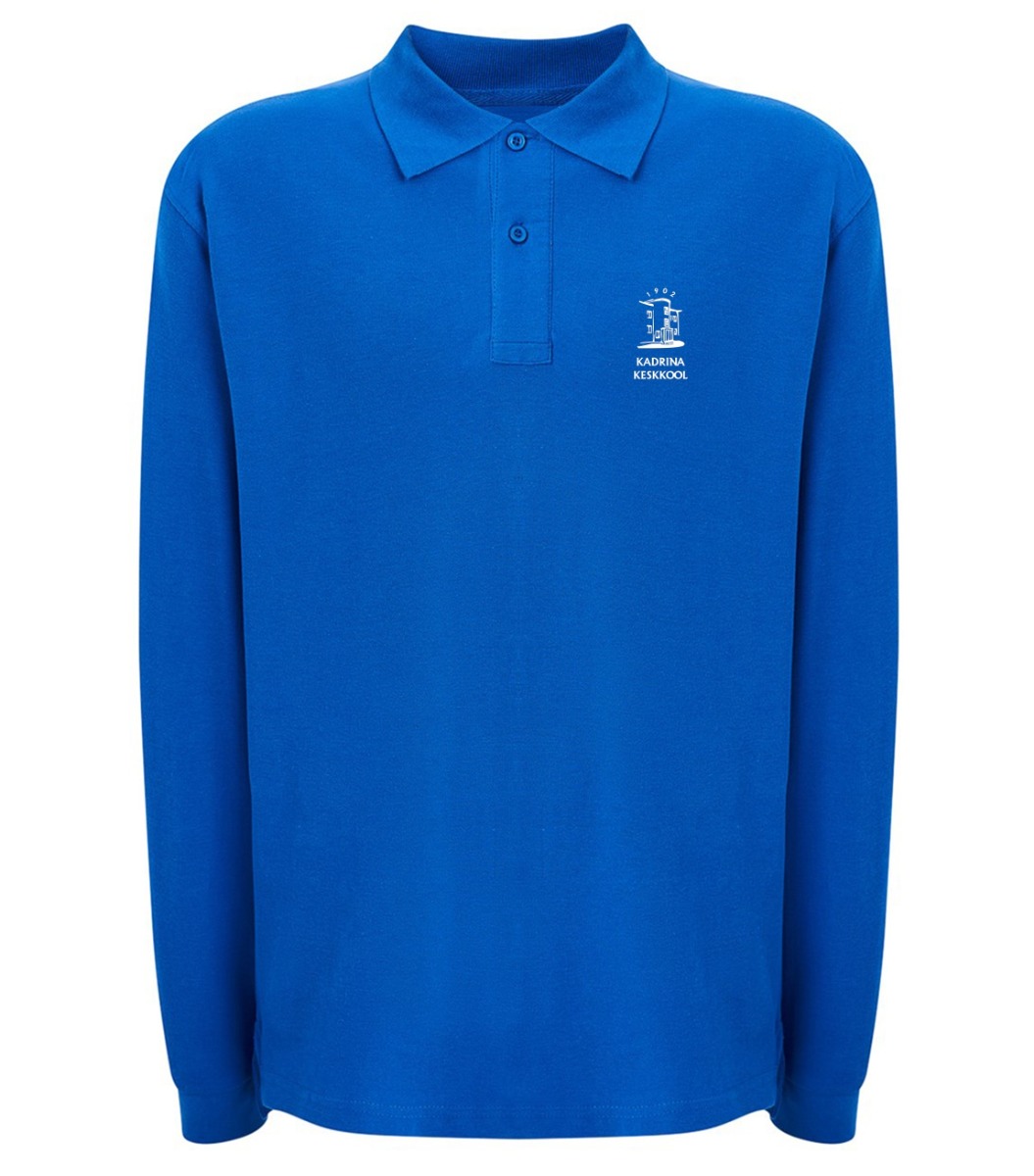 Meeste pikkade varrukatega polosärk, erksinine