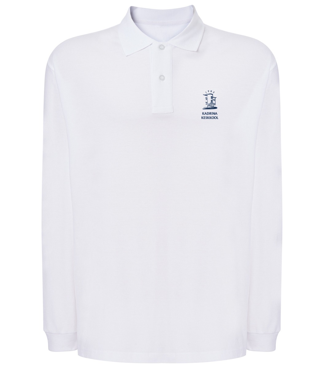 Meeste pikkade varrukatega polosärk, valge